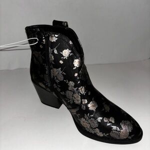 Sugar Torch Floral Ankle Bootie Boho Country Cowgirl Slip On Women 10M‎ NWOB